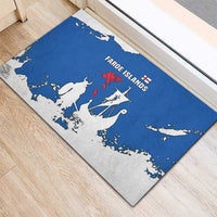 Faroe Islands Rubber Doormat with Viking Ship and Map Silhouette - Wonder Print Shop