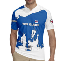 Faroe Islands Rugby Jersey with Viking Ship and Map Silhouette - Wonder Print Shop