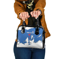 Faroe Islands Shoulder Handbag with Viking Ship and Map Silhouette - Wonder Print Shop