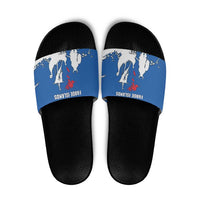 Faroe Islands Slide Sandals with Viking Ship and Map Silhouette - Wonder Print Shop