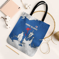 Faroe Islands Tote Bag with Viking Ship and Map Silhouette - Wonder Print Shop