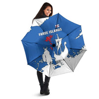 Faroe Islands Umbrella with Viking Ship and Map Silhouette - Wonder Print Shop