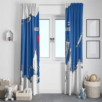 Faroe Islands Window Curtain with Viking Ship and Map Silhouette - Wonder Print Shop