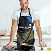Faroe Islands Apron with Waterfall Nature Scene and Rune Pattern Design - Wonder Print Shop
