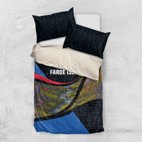 Faroe Islands Bedding Set with Waterfall Nature Scene and Rune Pattern Design - Wonder Print Shop
