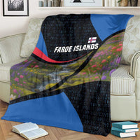 Faroe Islands Blanket with Waterfall Nature Scene and Rune Pattern Design - Wonder Print Shop