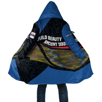 Faroe Islands Cloak with Waterfall Nature Scene and Rune Pattern Design - Wonder Print Shop