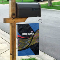 Faroe Islands Garden Flag with Waterfall Nature Scene and Rune Pattern Design - Wonder Print Shop