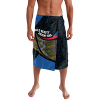 Faroe Islands Lavalava with Waterfall Nature Scene and Rune Pattern Design - Wonder Print Shop