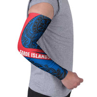 Faroe Islands Arm Sleeves with Viking Warrior and Longship Design - Wonder Print Shop