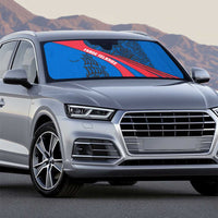 Faroe Islands Auto Sun Shade with Viking Warrior and Longship Design - Wonder Print Shop