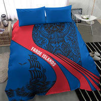 Faroe Islands Bedding Set with Viking Warrior and Longship Design - Wonder Print Shop