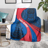 Faroe Islands Blanket with Viking Warrior and Longship Design - Wonder Print Shop