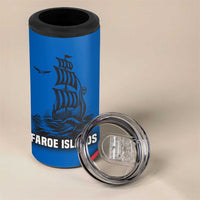 Faroe Islands 4 in 1 Can Cooler Tumbler with Viking Warrior and Longship Design - Wonder Print Shop