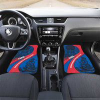 Faroe Islands Car Mats with Viking Warrior and Longship Design - Wonder Print Shop