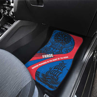 Faroe Islands Car Mats with Viking Warrior and Longship Design - Wonder Print Shop