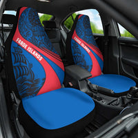 Faroe Islands Car Seat Cover with Viking Warrior and Longship Design - Wonder Print Shop