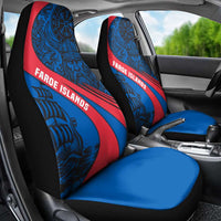Faroe Islands Car Seat Cover with Viking Warrior and Longship Design - Wonder Print Shop