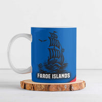 Faroe Islands Ceramic Mug with Viking Warrior and Longship Design - Wonder Print Shop