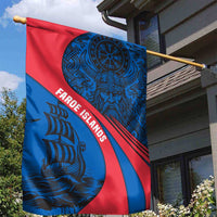 Faroe Islands Garden Flag with Viking Warrior and Longship Design - Wonder Print Shop