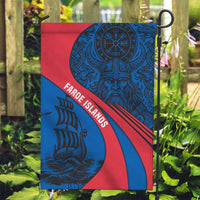 Faroe Islands Garden Flag with Viking Warrior and Longship Design - Wonder Print Shop