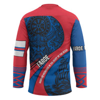 Faroe Islands Hockey Jersey with Viking Warrior and Longship Design - Wonder Print Shop