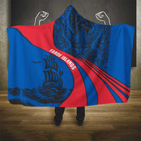 Faroe Islands Hooded Blanket with Viking Warrior and Longship Design - Wonder Print Shop