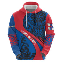 Faroe Islands Hoodie with Viking Warrior and Longship Design - Wonder Print Shop