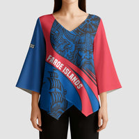 Faroe Islands Kimono Sleeve Blouse with Viking Warrior and Longship Design - Wonder Print Shop