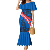 Faroe Islands Mermaid Dress with Viking Warrior and Longship Design - Wonder Print Shop