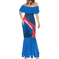 Faroe Islands Mermaid Dress with Viking Warrior and Longship Design - Wonder Print Shop