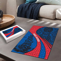 Faroe Islands Puzzle with Viking Warrior and Longship Design - Wonder Print Shop