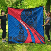 Faroe Islands Quilt with Viking Warrior and Longship Design - Wonder Print Shop