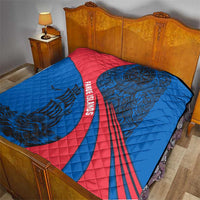 Faroe Islands Quilt with Viking Warrior and Longship Design - Wonder Print Shop