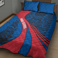 Faroe Islands Quilt Bed Set with Viking Warrior and Longship Design - Wonder Print Shop