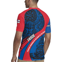Faroe Islands Rugby Jersey with Viking Warrior and Longship Design - Wonder Print Shop