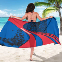 Faroe Islands Sarong with Viking Warrior and Longship Design - Wonder Print Shop