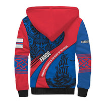 Faroe Islands Sherpa Hoodie with Viking Warrior and Longship Design - Wonder Print Shop