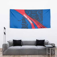 Faroe Islands Tapestry with Viking Warrior and Longship Design - Wonder Print Shop