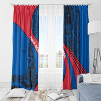 Faroe Islands Window Curtain with Viking Warrior and Longship Design - Wonder Print Shop