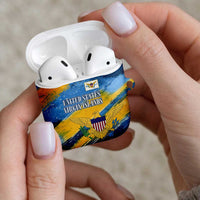 United States Virgin Islands AirPods Case with Blue Yellow Eagle Design and Government Seal - Wonder Print Shop