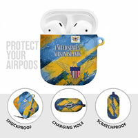 United States Virgin Islands AirPods Case with Blue Yellow Eagle Design and Government Seal - Wonder Print Shop