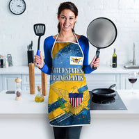 United States Virgin Islands Apron with Blue Yellow Eagle Design and Government Seal - Wonder Print Shop