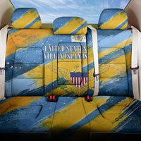United States Virgin Islands Back Car Seat Cover with Blue Yellow Eagle Design and Government Seal - Wonder Print Shop
