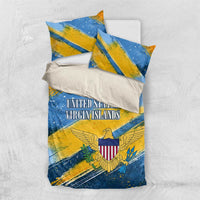 United States Virgin Islands Bedding Set with Blue Yellow Eagle Design and Government Seal - Wonder Print Shop