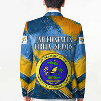 United States Virgin Islands Blazer with Blue Yellow Eagle Design and Government Seal - Wonder Print Shop