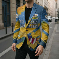 United States Virgin Islands Blazer with Blue Yellow Eagle Design and Government Seal - Wonder Print Shop