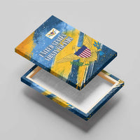United States Virgin Islands Canvas Wall Art with Blue Yellow Eagle Design and Government Seal - Wonder Print Shop
