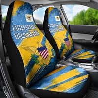 United States Virgin Islands Car Seat Cover with Blue Yellow Eagle Design and Government Seal - Wonder Print Shop