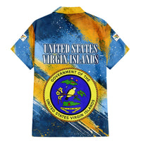 United States Virgin Islands Family Matching Mermaid Dress and Hawaiian Shirt with Blue Yellow Eagle Design and Government Seal - Wonder Print Shop